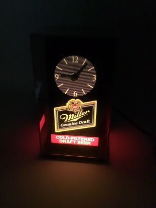 Vintage Miller High Life Draft Lighted Cube Clock Retro