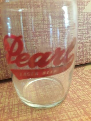 Pearl Beer Barrel Glass.  Bold Lettering