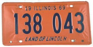 Illinois 1969 Vintage License Plate Classic Car Tag Collector Man Cave Pub Gift