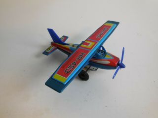 D5 Vintage Toy Metal Key - Wind Airplane Plane Cessna Hr - 453 Mtu Tin Litho Korea