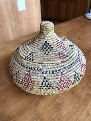 Vintage Native Alaska? Eskimo? Lidded Woven Basket