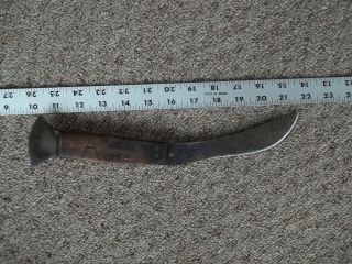Antique 19th fur trade butcher knife Nichols Bros W/ Scraper four - pin Civil War 2