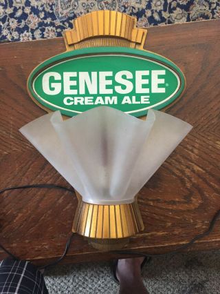 1960s Genesee Beer Light Up Wall Sconce Lamp Sign Rochester Ny