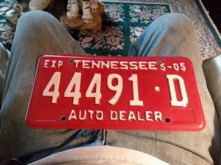 Vintage Tennessee Dealer License Plate 44491 - D Collectable Novelty Vanity