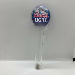Coors Light Beer Tap Handle Mountain Top Clear Acrylic 11” Vintage