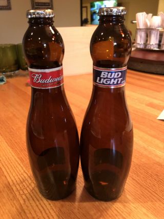 Budweiser & Bud Light Beer Bottles Bowling Pins With Caps