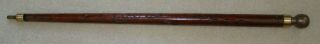 Vintage Walking Stick Concealed Pool Cue Wood And All Brass