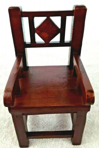 Vintage 1970s Hand Made Solid Wood Doll Chair 10 " T X 5.  5 " W X 5.  5 " D