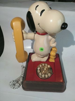 Snoopy And Woodstock Vintage Rotary Phone - American Telecommunications Co.  1976