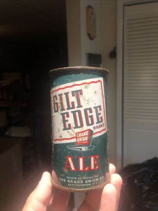 Vintage Gilt Edge Ale Flat Top Beer Can Grand Union Co.  East Patterson Nj
