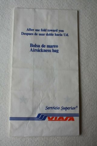 Vintage Air Sickness Bag Viasa Airlines Venezuela