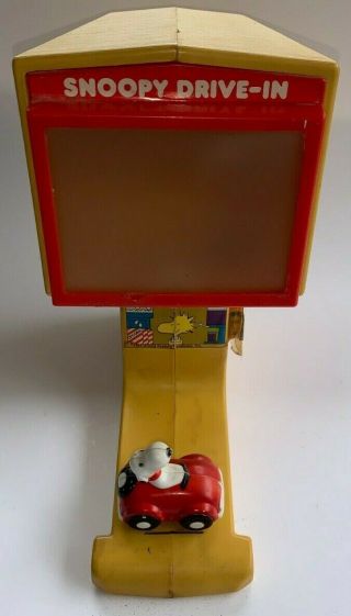 Vintage Plastic,  Snoopy Drive In Movie Theater With Car (peanuts Gang,  Woodstock)