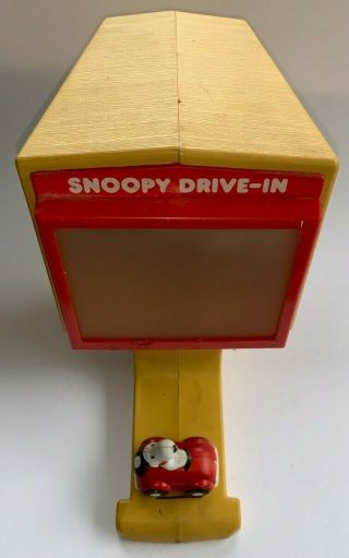Vintage Plastic,  SNOOPY DRIVE IN MOVIE THEATER WITH CAR (Peanuts Gang,  Woodstock) 2