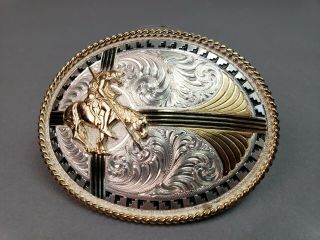 Vintage Montana Silversmith Silver Plated Belt Buckle " End Of The Trail "