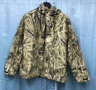 10x Gore - Tex Rainwear W/hood Vintage Wetlands Camo Hunting Jacket Mens L