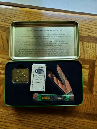 Case Xx 6254ss Green Bone Handle - John Deere - Pocket Knife