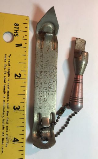 Vintage Bomb Torpedo Bowling Pin Bottle Opener Keychain & Ortlieb’s Can Opener