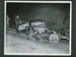 1949 Ford Car Wreck At Roadside Accident Scene Unusual Seattle Photo 999245
