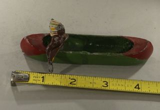 Vintage Lead Toy Native American Indian And Canoe Figure (inv.  No.  108)
