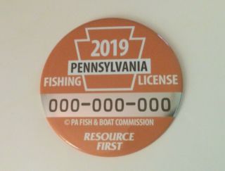 2019 Pa Fish And Boat Commission 6 " Vendor Commission Button Display