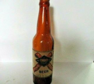 Vtg.  Crown Select Bock Beer Bottle Paper Label Portage,  Wis