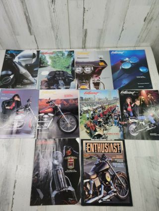 10 Vtg Enthusiast Motorcycle Magazines Harley Davidson 1984 1985 1987 1988 1990