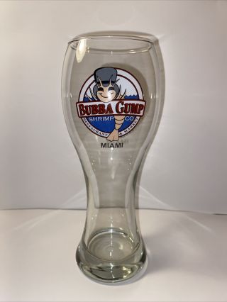 Forrest Gump Inspired Bubba Gump Shrimp Co.  Miami Beer Glass 9 " Tall Pilsner