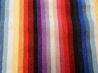 Vintage Mexican Hand Woven Wool Serape Saltillo Large Blanket