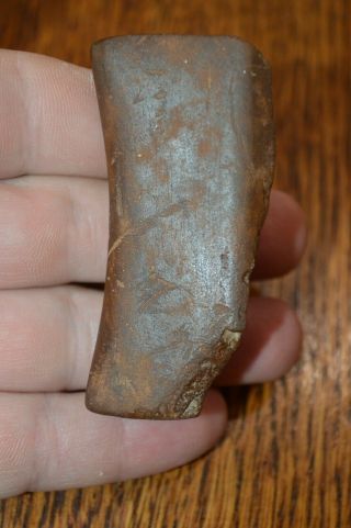 Half Of A Archaic Claystone Hourglass Bannerstone Stoddard Co,  Mo 2.  5/8 X 1.  25