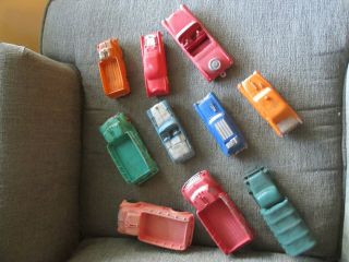 VINTAGE 50s 60s GROUP OF 9 VARIOUS AUBURN RUBBER TOYS CARS TRUCKS - TOY VEHICLES 3