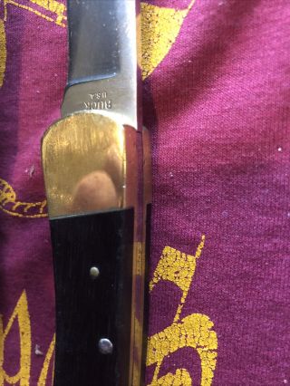 Vintage Buck 110 Usa 1967 - 1972 Inverted 2 - Line Pocket Knife W/sheath No 110 On