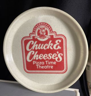 Vintage Cambro Camtray Chuck E Cheese Pizza Time 10 " Round Advertising Tray