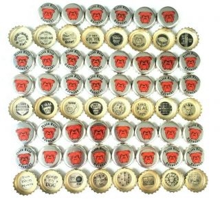 {62} Red Dog Beer Bulldog Bottle Caps Plank Road Brewery For Crafts Collectible