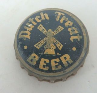 Dutch Treat Beer Cork Bottle Cap 1930s Phoenix Arizona Brewing Windmill