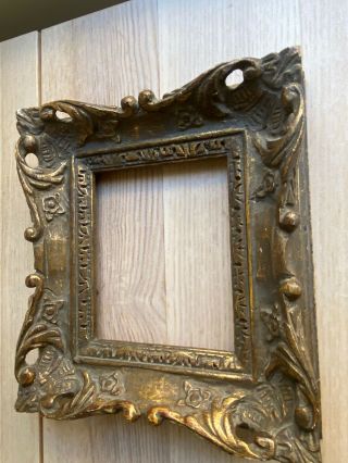 Vintage Ornate Gilt Wood Frame Hand Carved Revel Frames Inc.  NYC,  10” X 9” 3