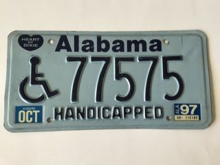 1997 Alabama Handicapped Disabled License Plate Tag