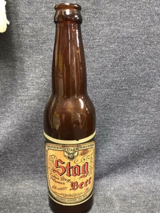 1936 Irtp Stag Beer Paper Label Beer Bottle Belleville,  Ill.  Old Vintage Brewery