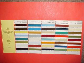 1970 Ford Mustang Thunderbird Lincoln Continental Mercury Cougar Paint Chips Sw