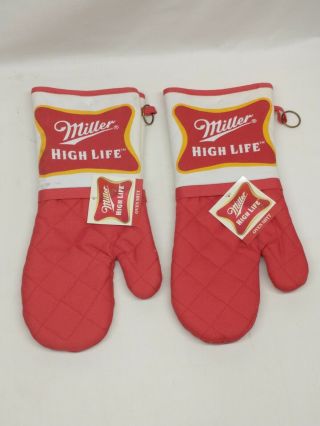 Miller High Life Oven Mitt Set Grilling Beer Thick Heavy Duty Authentic