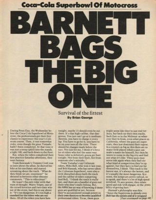 1979 Mark Barnett / Superbowl Of Motocross - 2 - Page Vintage Motorcycle Article