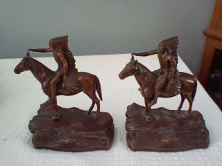 J.  B 1927 Bronze Indian Riding A Horse