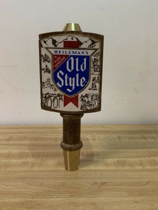 Vintage Heileman’s Wooden Screw On Old Style Beer Tap Handle