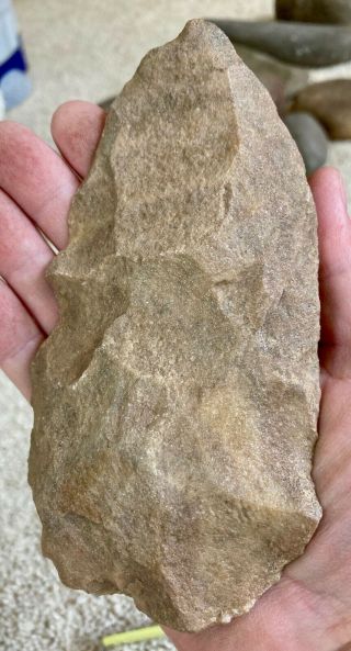 Primitive Authentic Native American Indian Carved Stone Grinder Arrowhead Axe