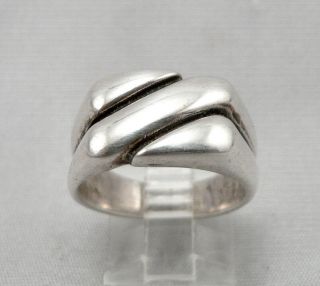 Vintage James Avery Sterling Silver 3/8 " Wide Ring Band 10.  7 Grams Size 9 Estate