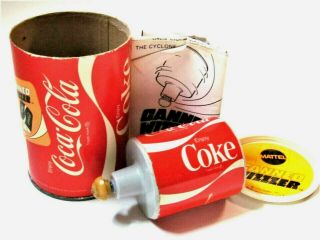 Vtg Mattel 1970 Canned Wizzzer Coca - Cola Coke Spinning Top W/ Trick Booklet Can