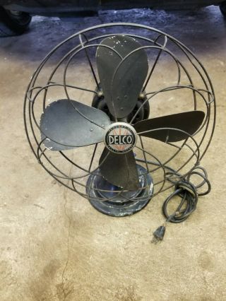 Antique Rare Delco General Motors 4 Blade Electric Fan