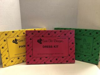 Sure - Fit Designs Sewing Pattern Kits Vintage 1983 Dress,  Pants & Children’s Comp