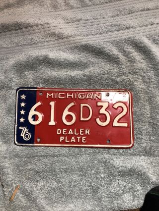 1976 1978 Michigan Bicentennial Dealer License Plate 616d32