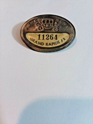 1930s Fisher Body General Motors " Grand Rapids 2 Employee Id Badge " I.  D.  11264
