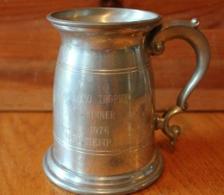 Fako Trophy 1976 Pewter Beer Stein Tankard Mug Vintage Raimond Viners Sheffield